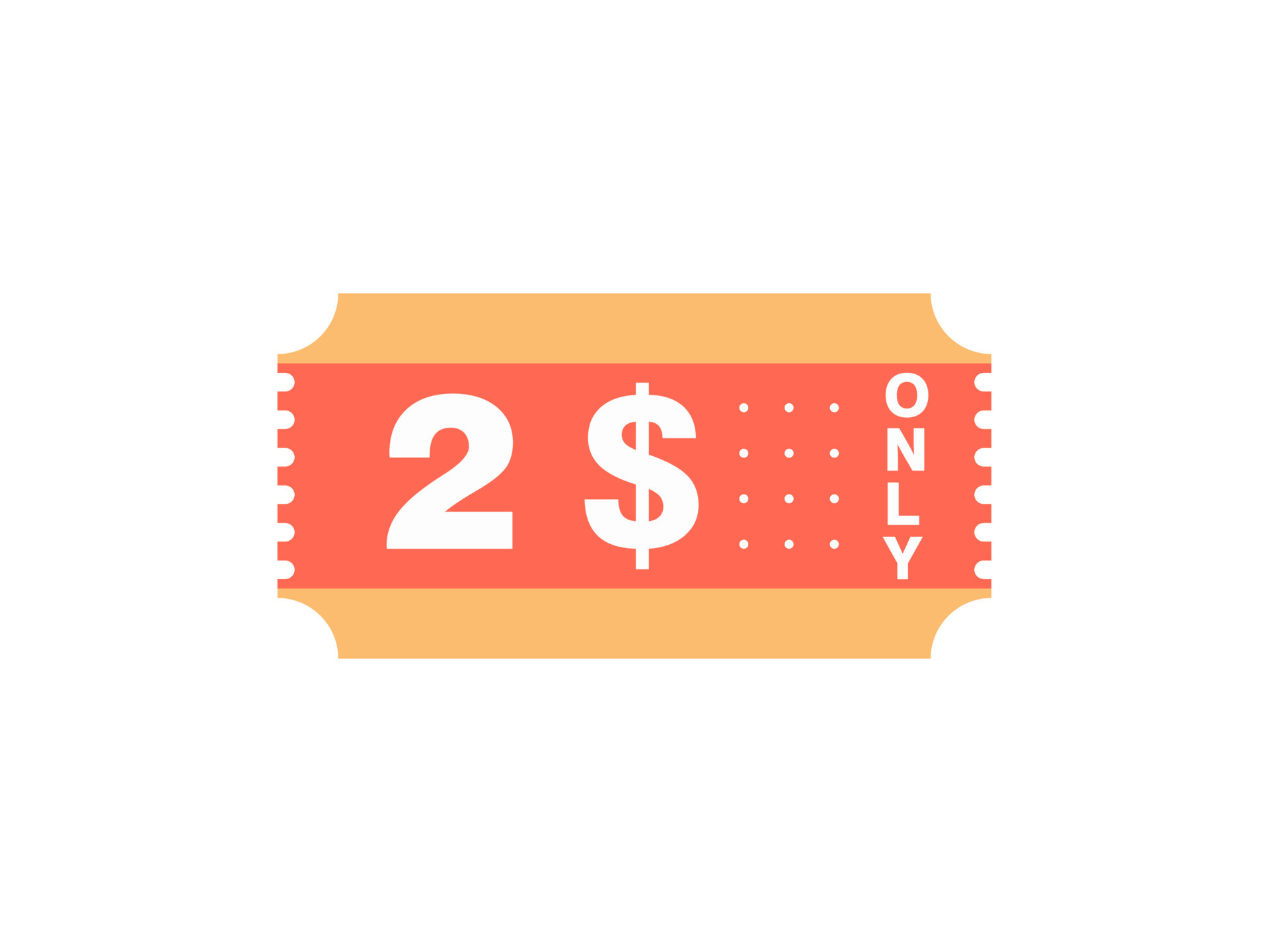 2 Dollar Only Coupon Sign Label Stock Vector (Royalty Free