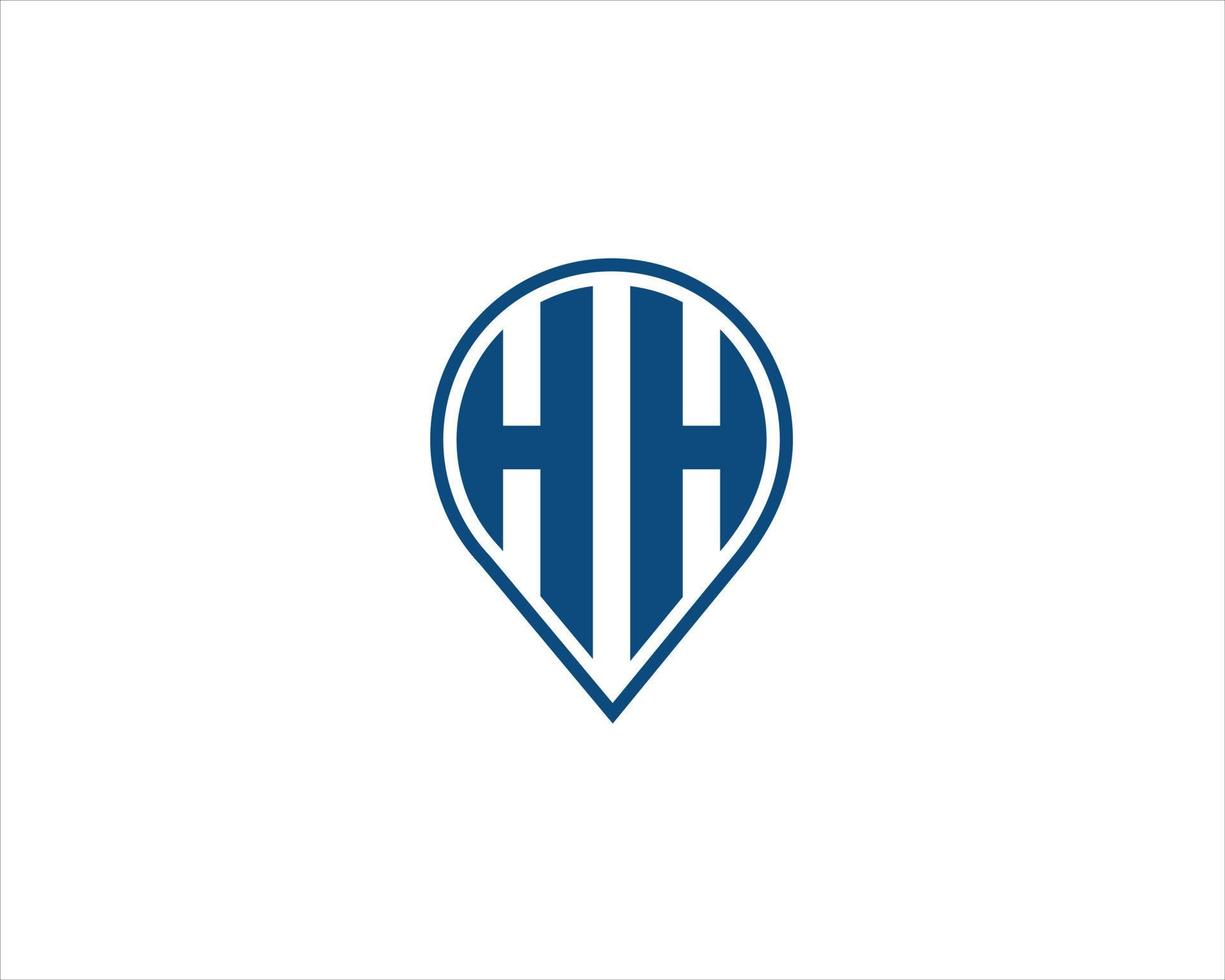 letter HH unique blue color vector