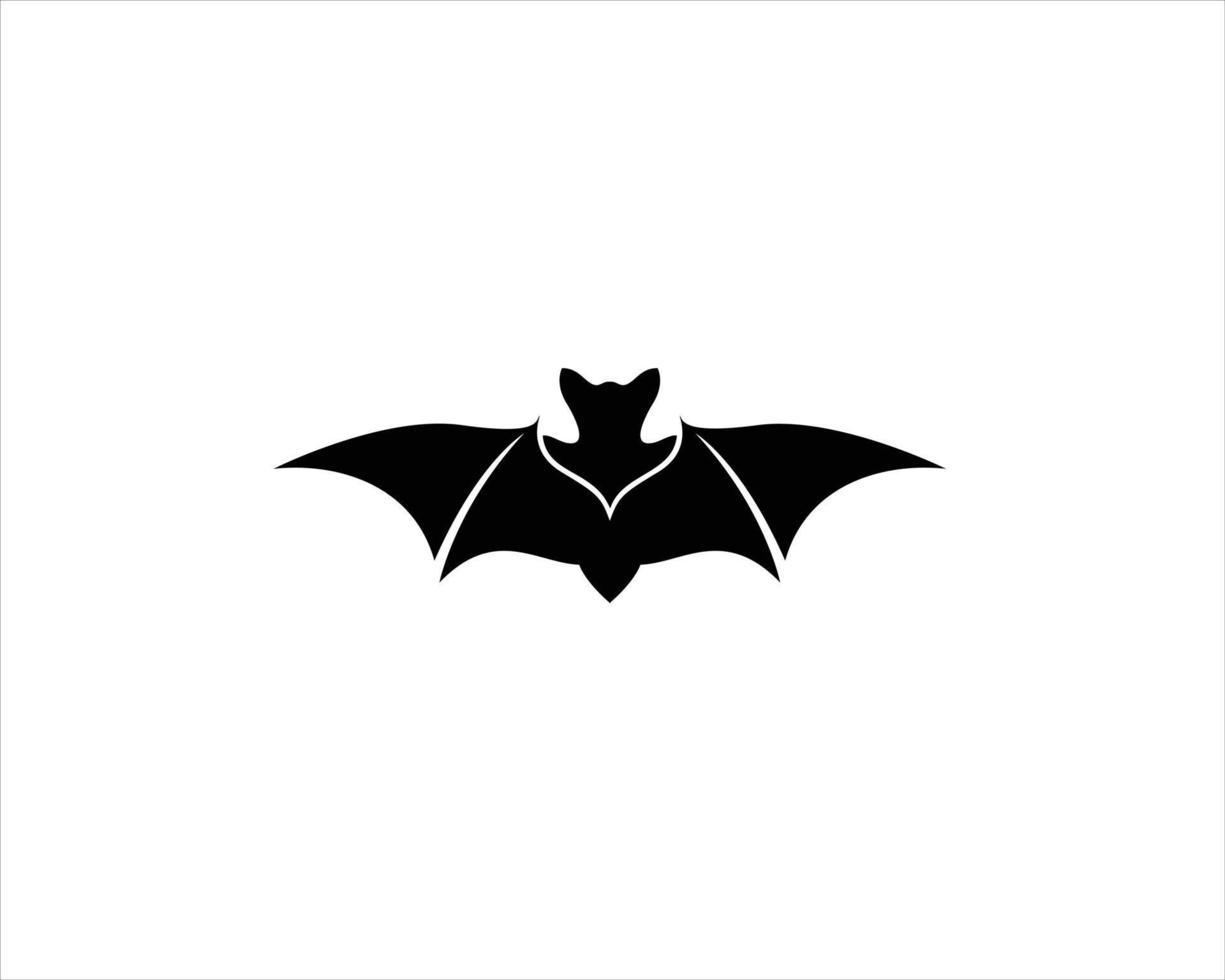 silueta de murciélago de logotipo simple negro vector