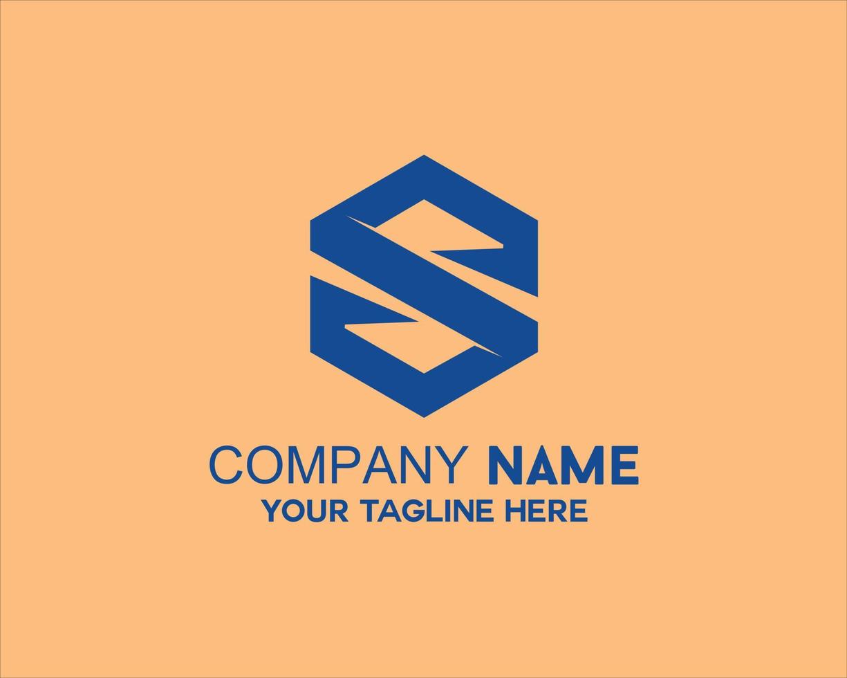 unique letter S blue color vector