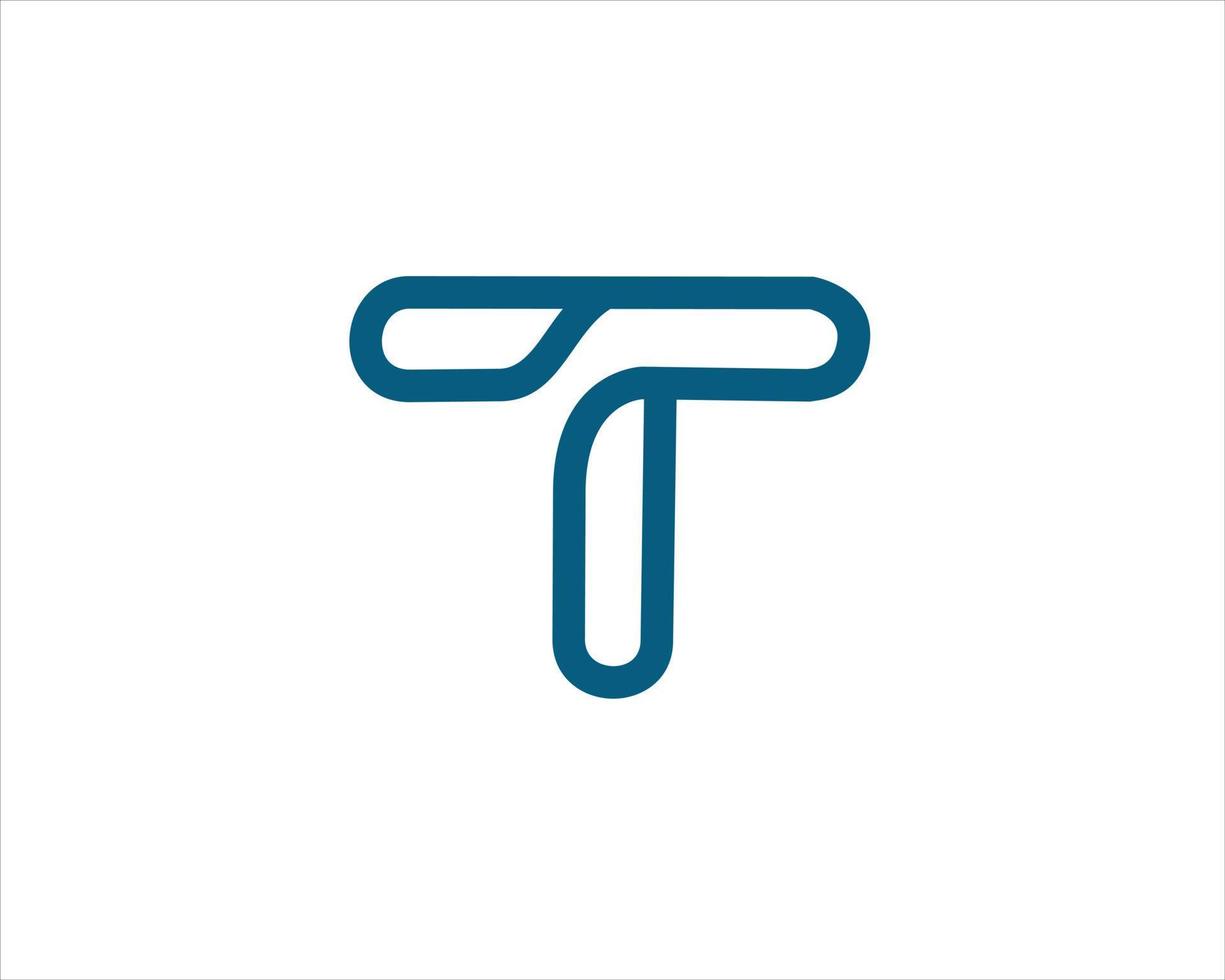 letter T outline logo vector