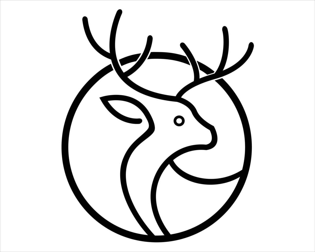 deer logo simple outline vector