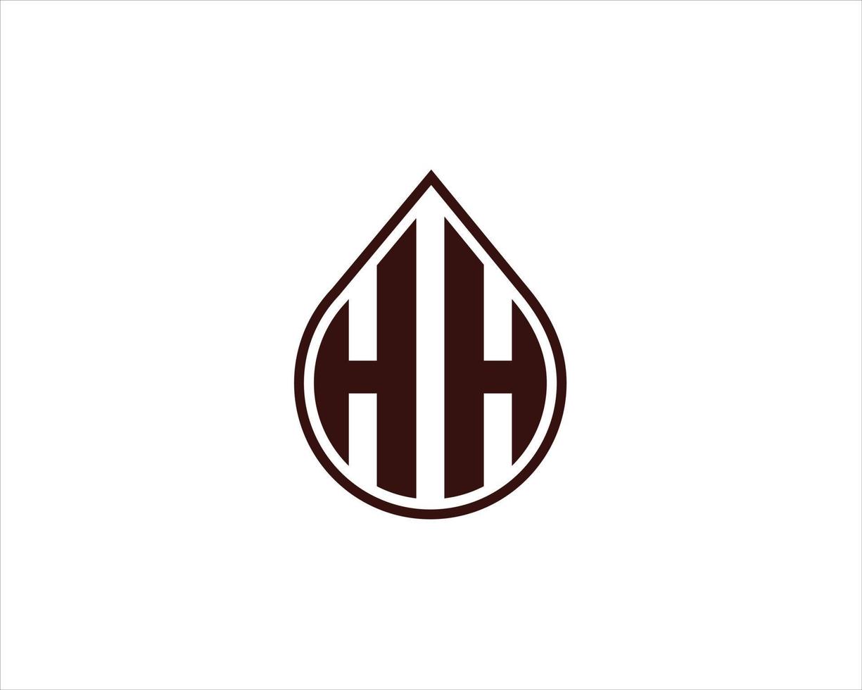 letter HH in the form of water drops vector