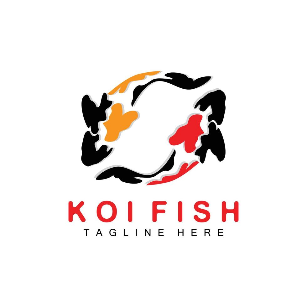 Koi Fish Logo Design, Chinese Lucky And Triumph Ornamental Fish Vector, Company Brand Gold Fish Icon vector