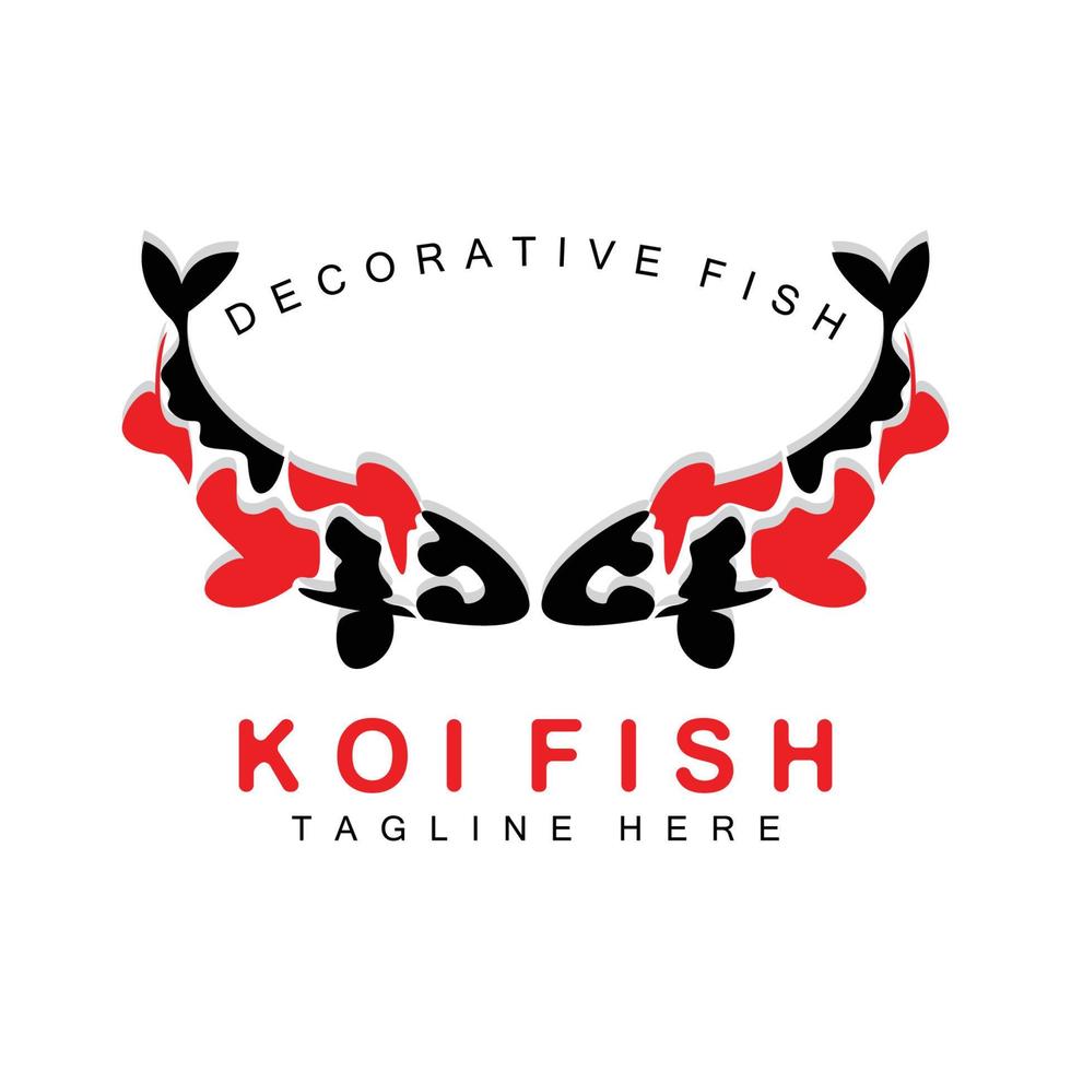 Koi Fish Logo Design, Chinese Lucky And Triumph Ornamental Fish Vector, Company Brand Gold Fish Icon vector