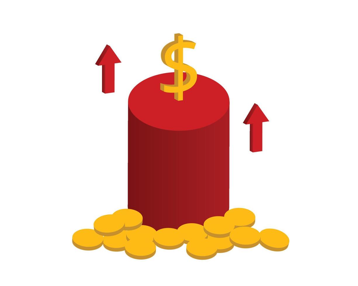 high USD exchange rate due to recession economy crisis vector