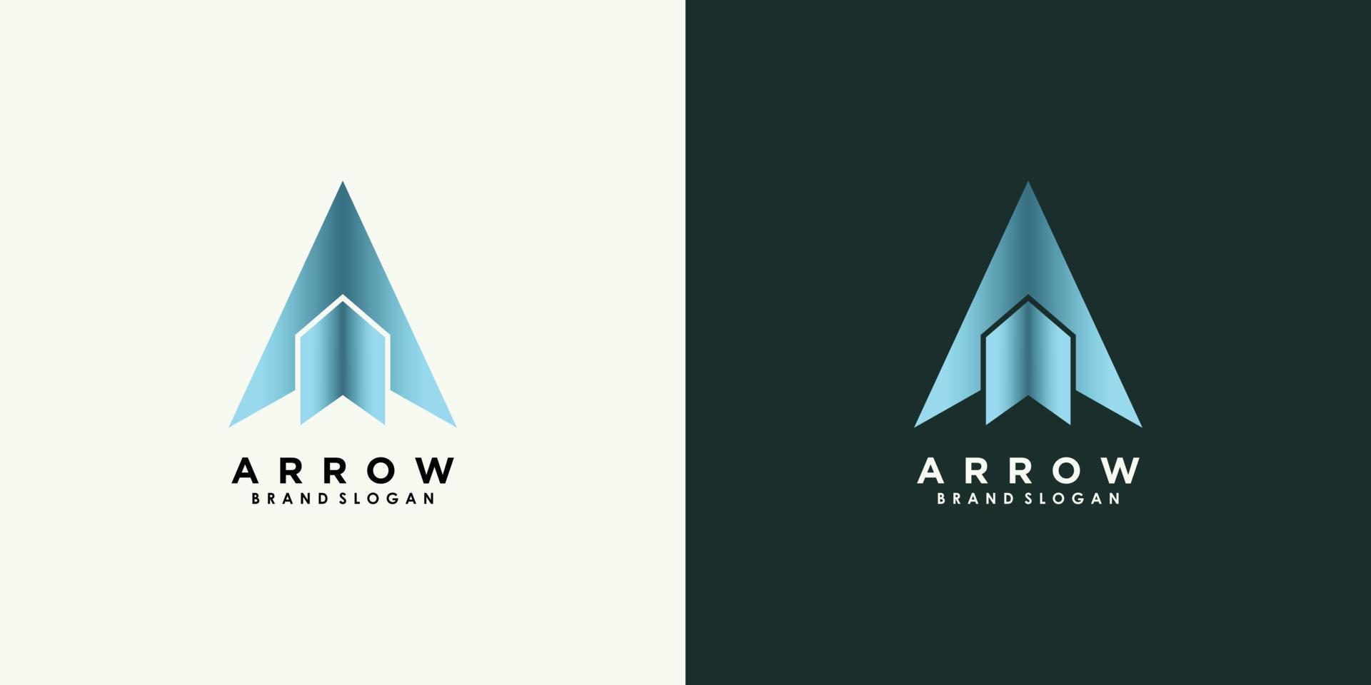 arrow logo design vector with creative unique concept