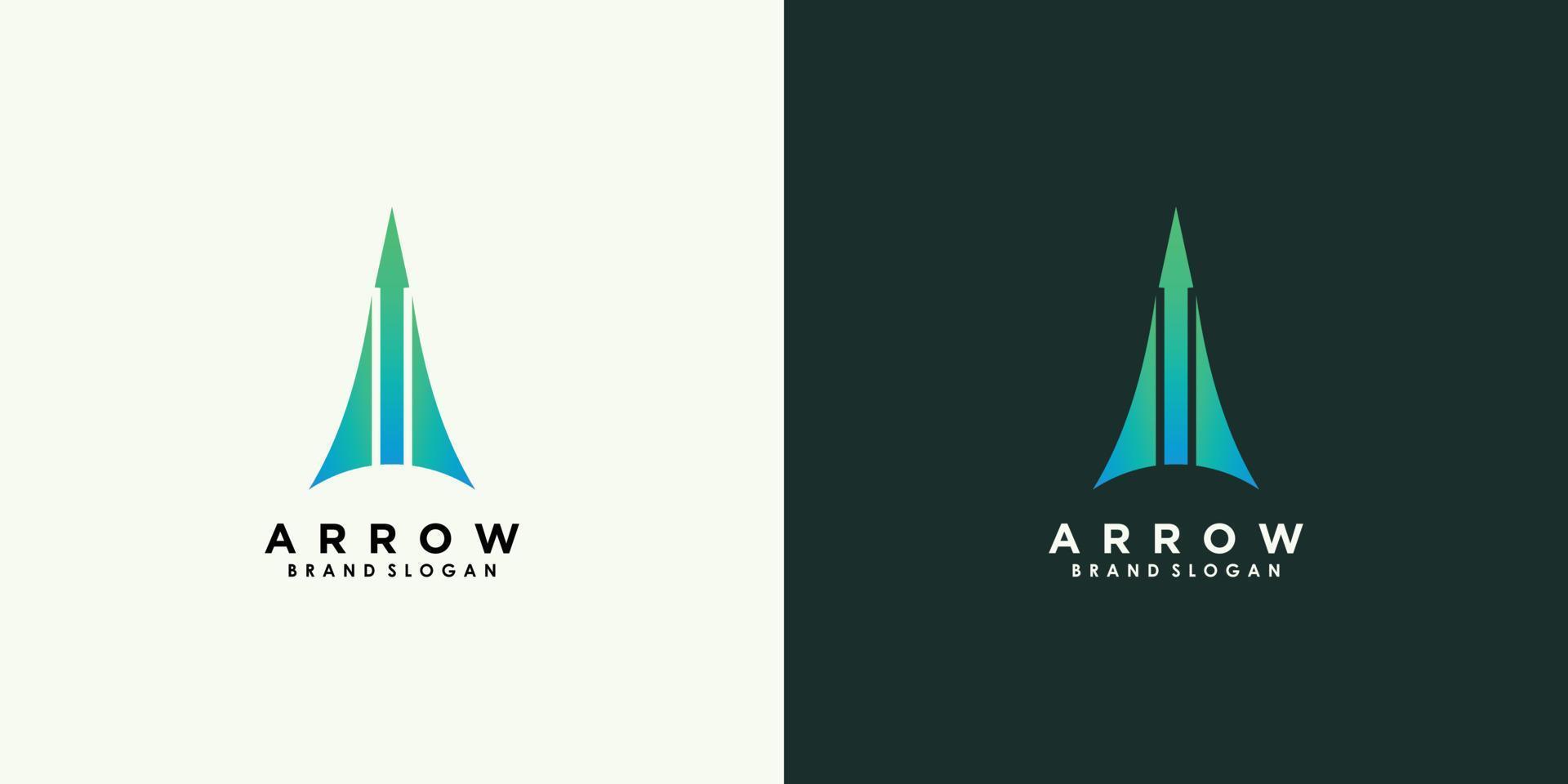 arrow logo design vector with creative unique concept
