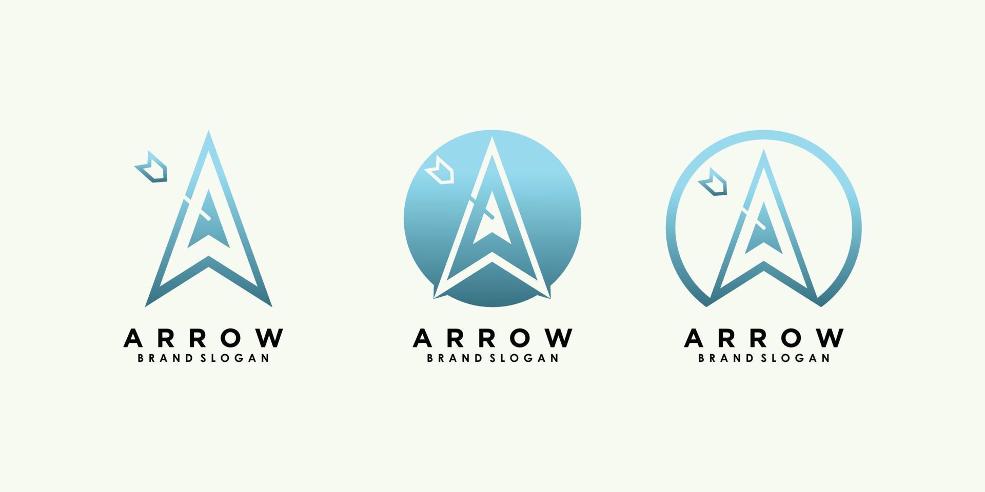 arrow logo design vector with creative unique concept