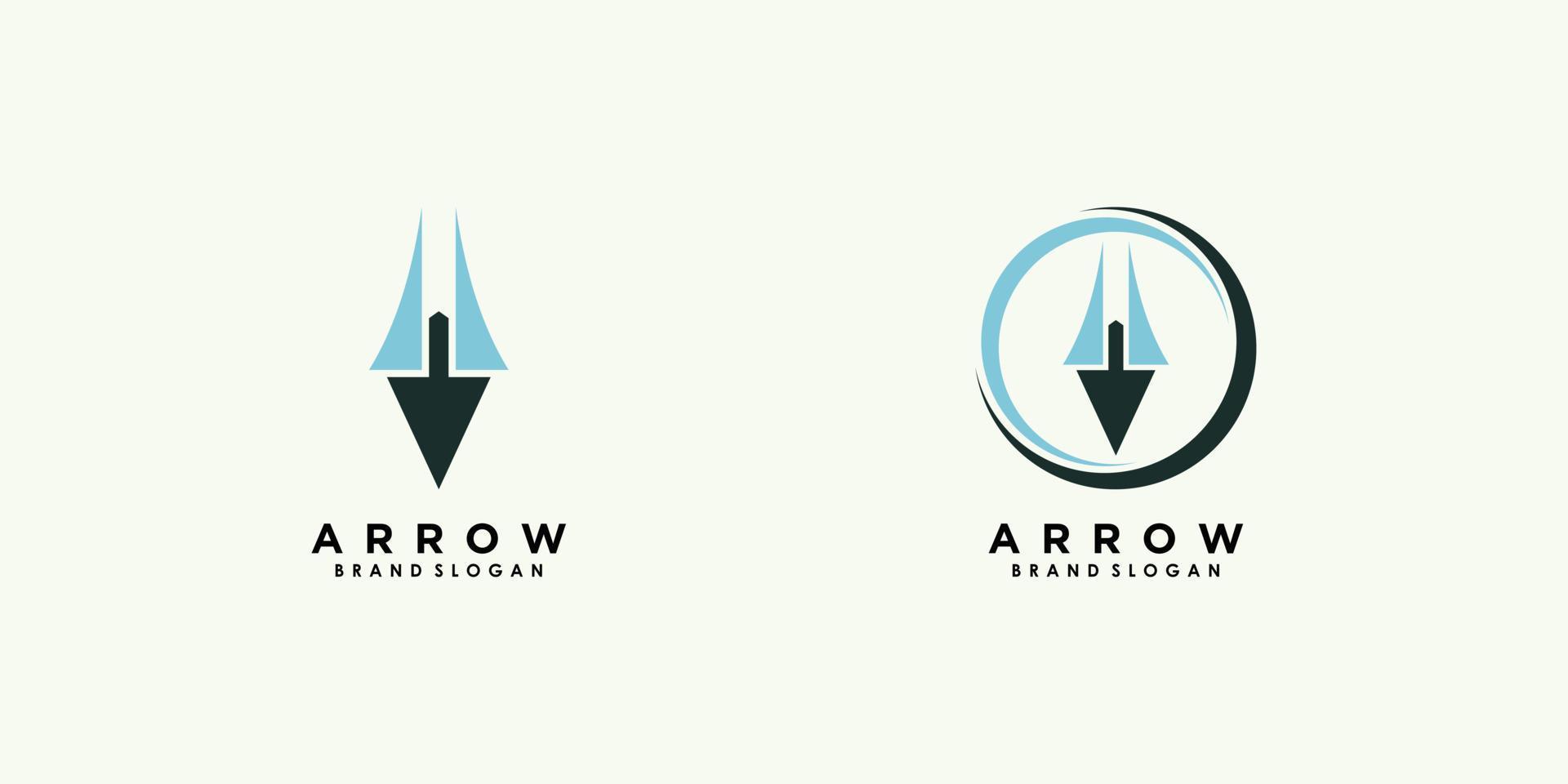 arrow logo design vector with creative unique concept