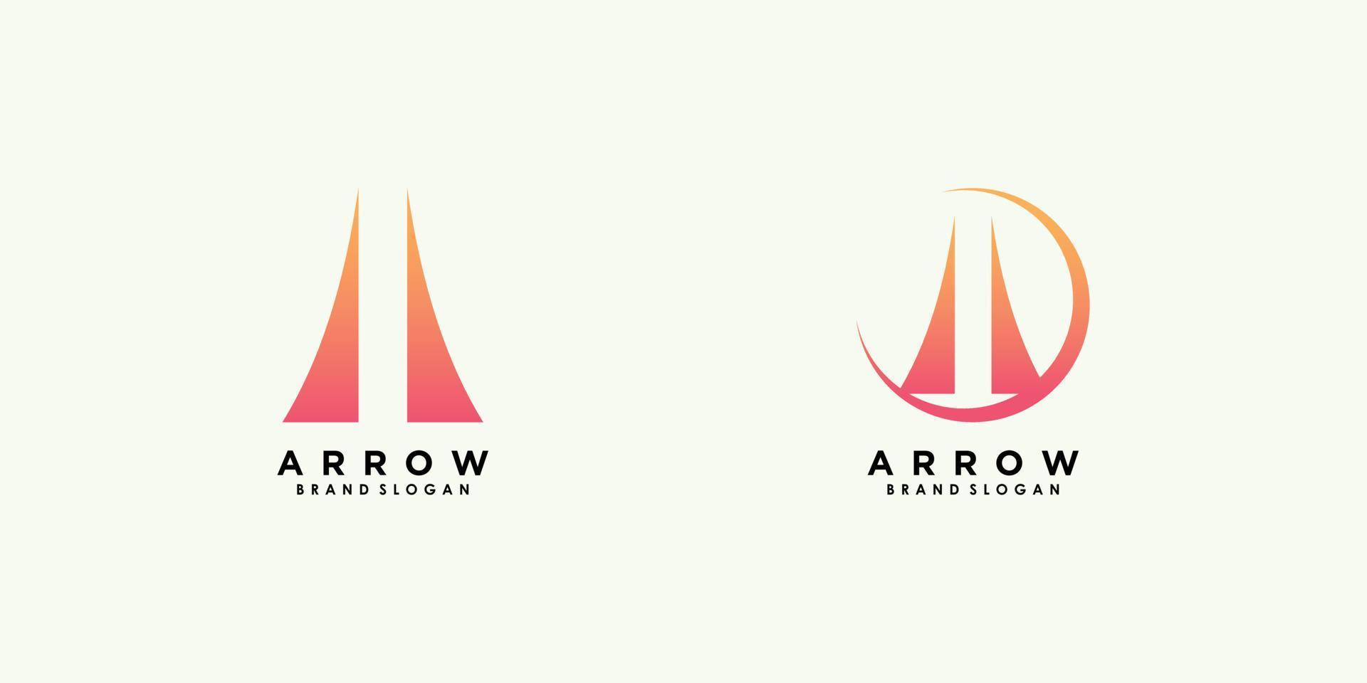 arrow logo design vector with creative unique concept