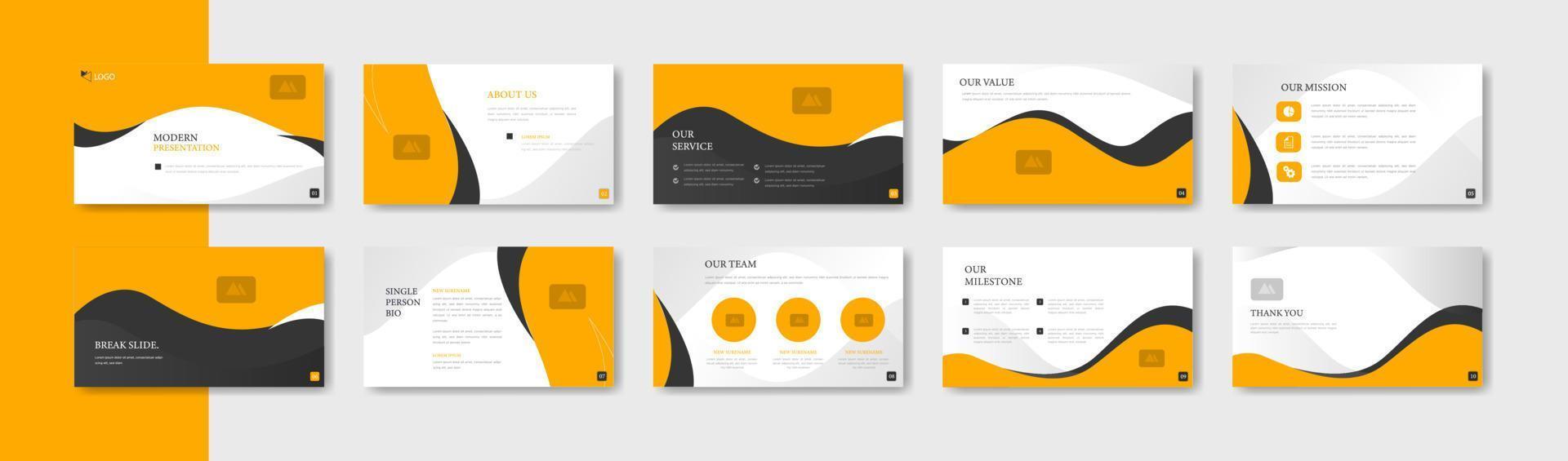 Business presentation slide template design. Minimalis, modern and keynote vector illustration