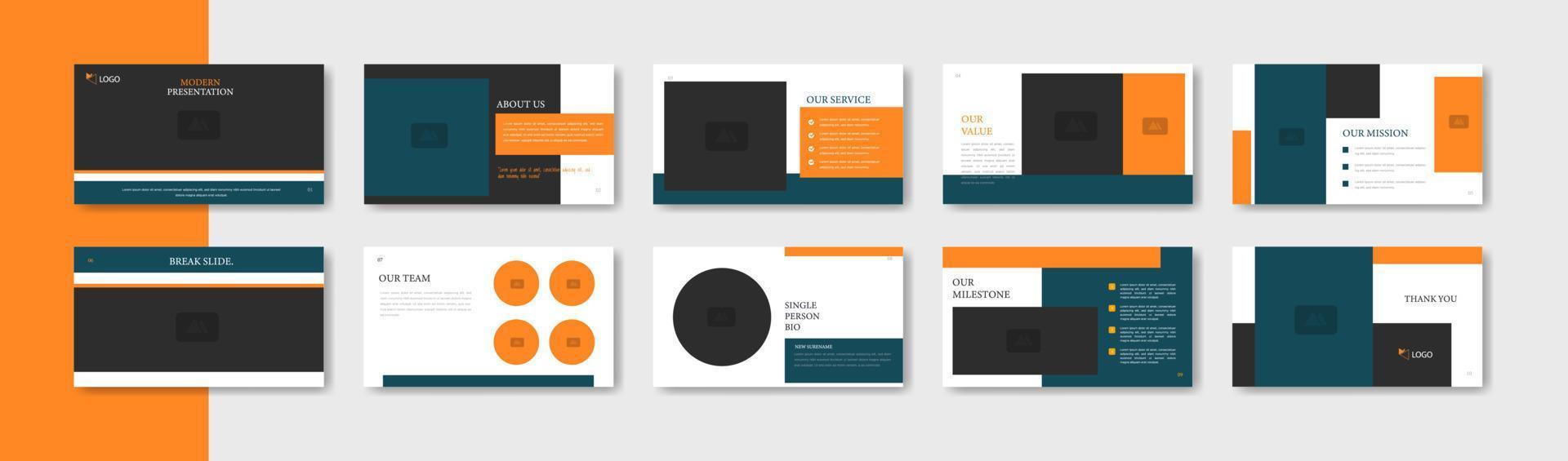 Business presentation slide template design. Minimalis, modern and keynote vector illustration