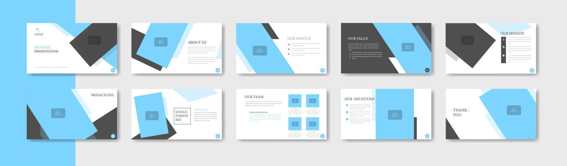 Business presentation slide template design. Minimalis, modern and keynote vector illustration