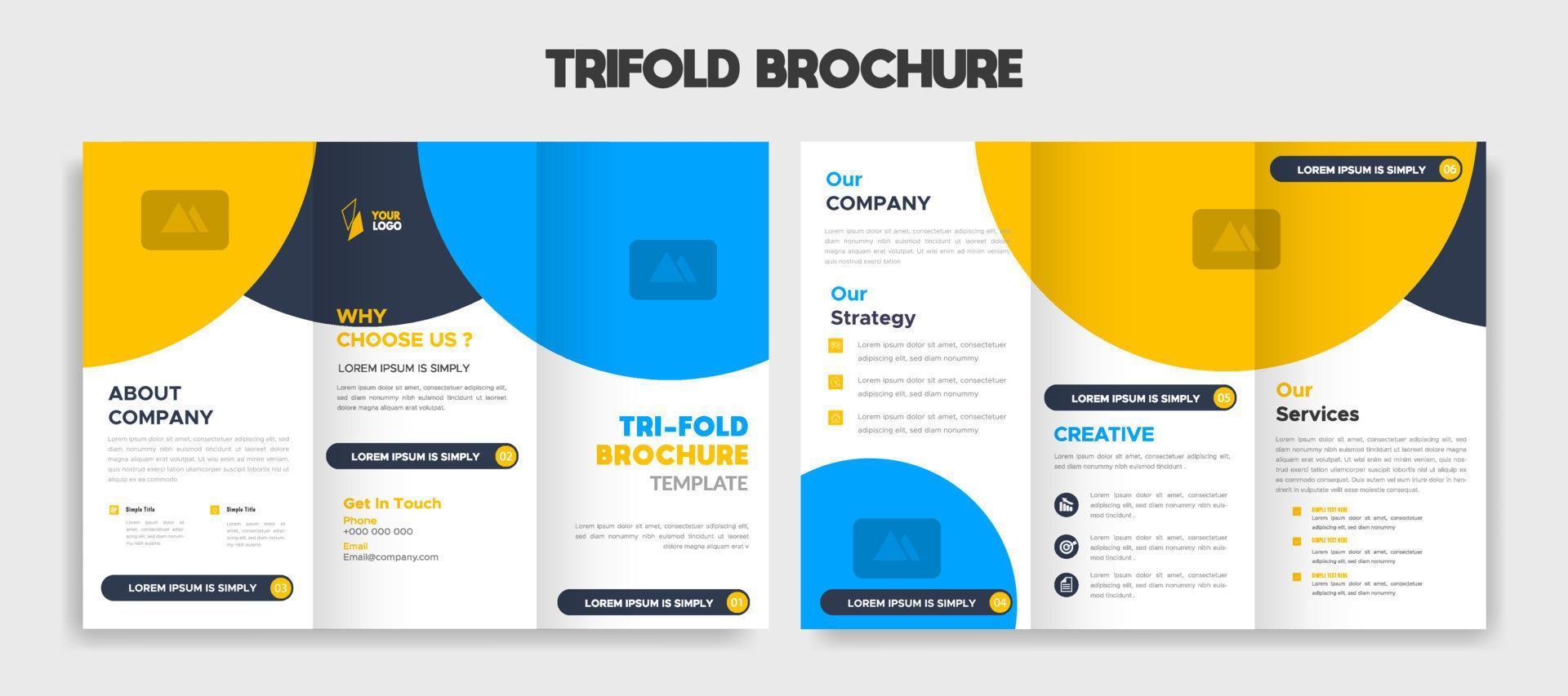 creative editable trifold brochure template design vector