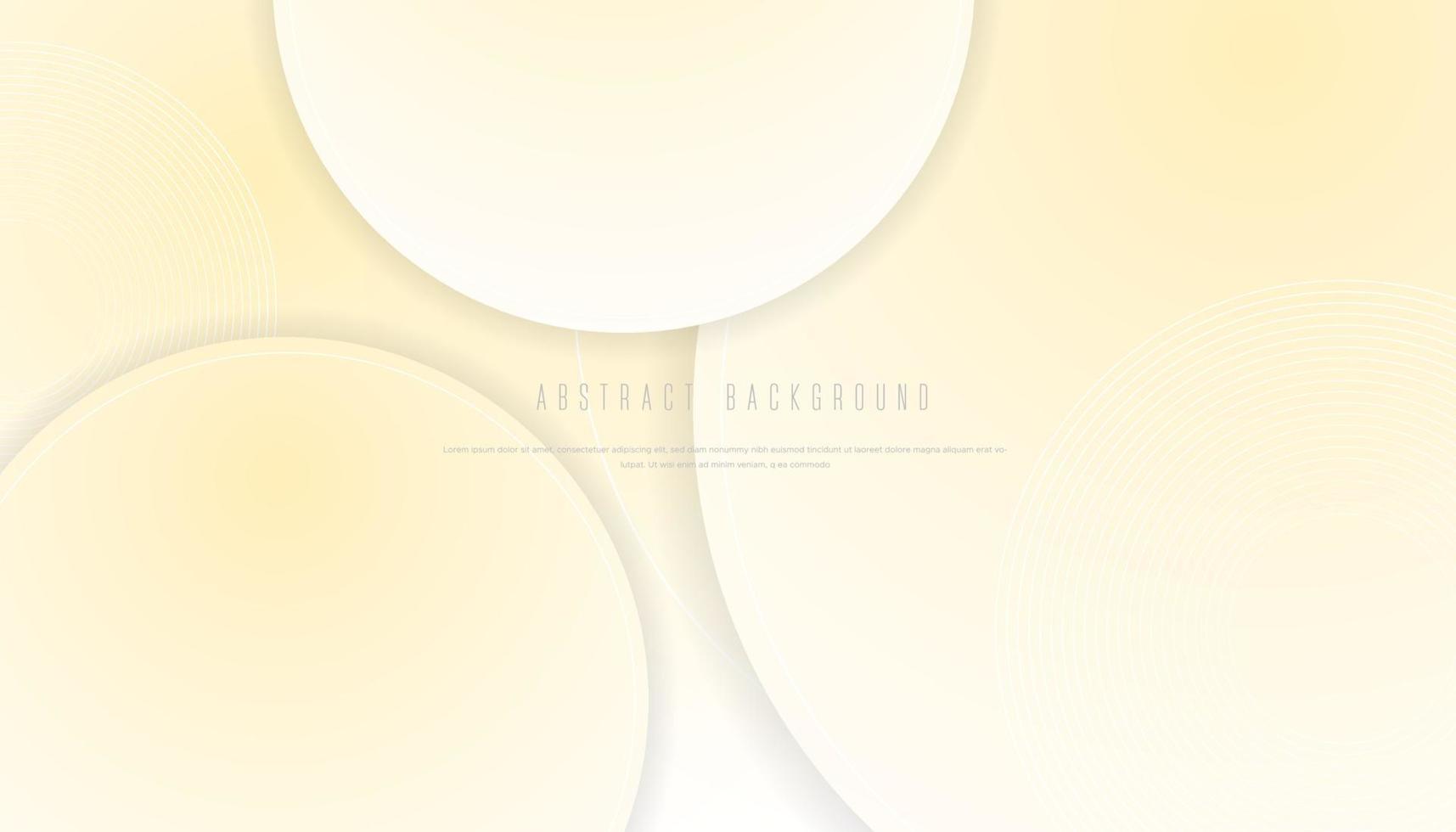 abstract circle soft yellow color 3d background with shadow vector