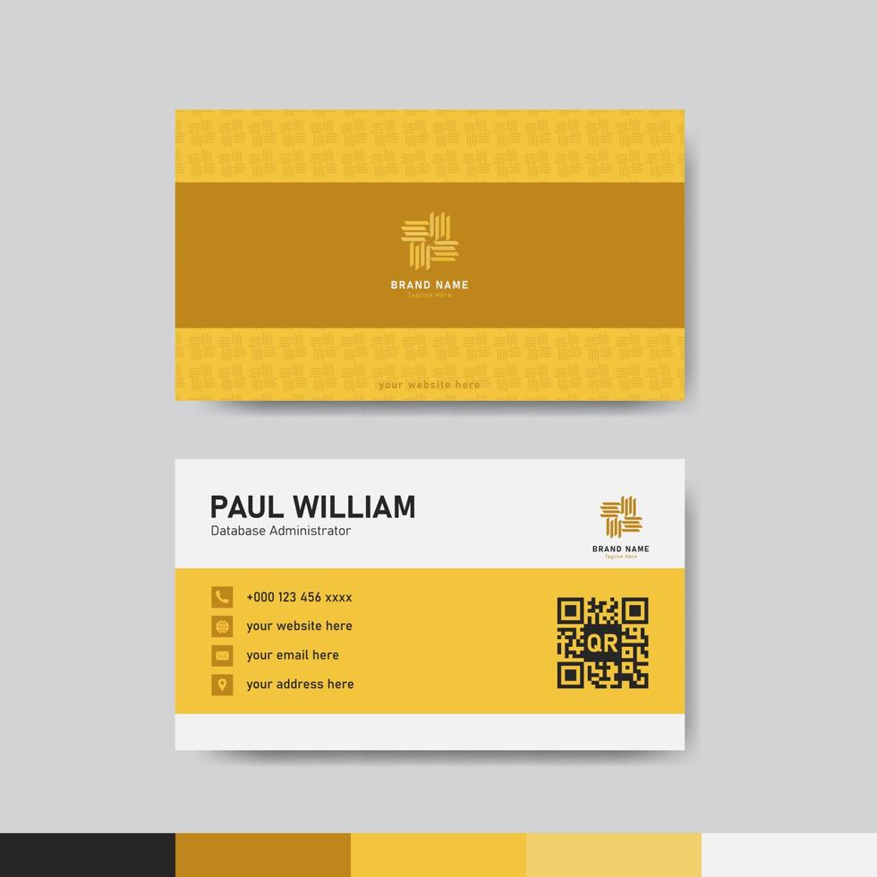 Orange and yellow business identity card template concept vector