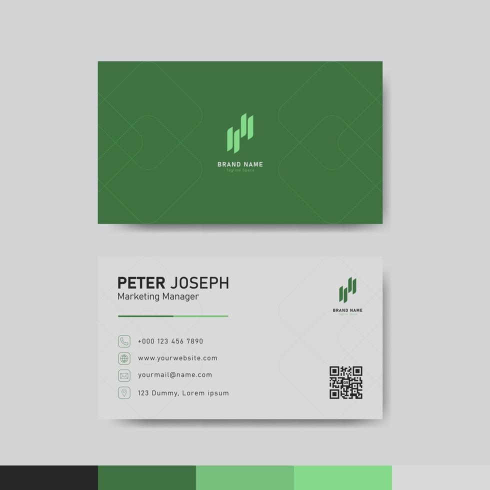 Green business identity card template concept vector