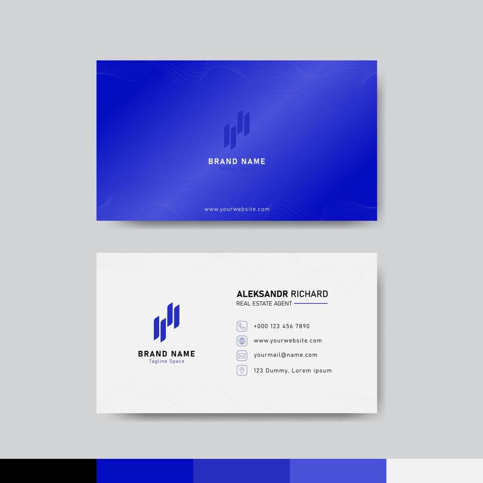 Blue business identity card template concept vector