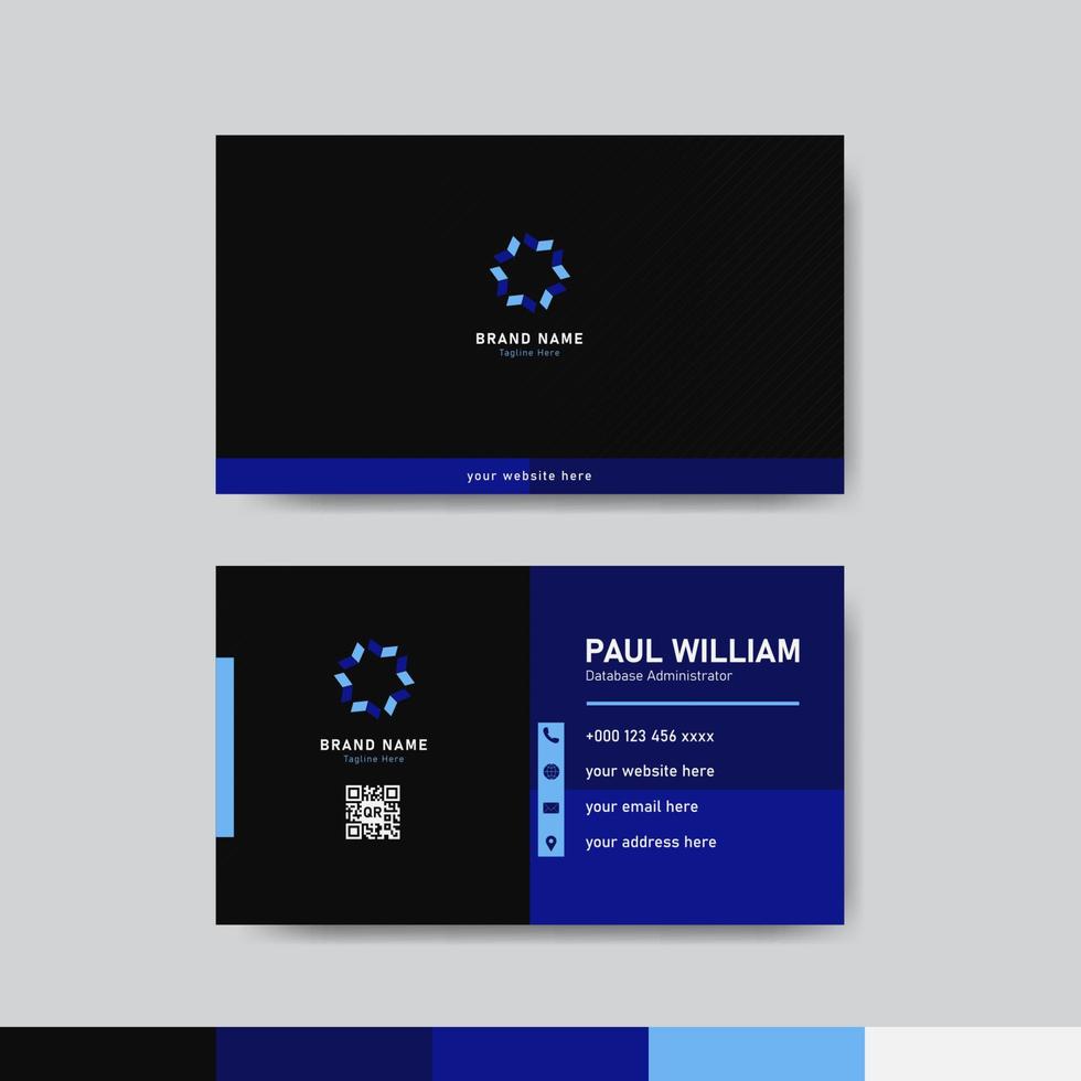 Blue and black business identity card template concept vector