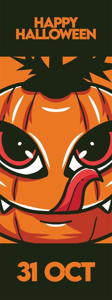 Halloween banner with pumpkin illustration vector ready to use