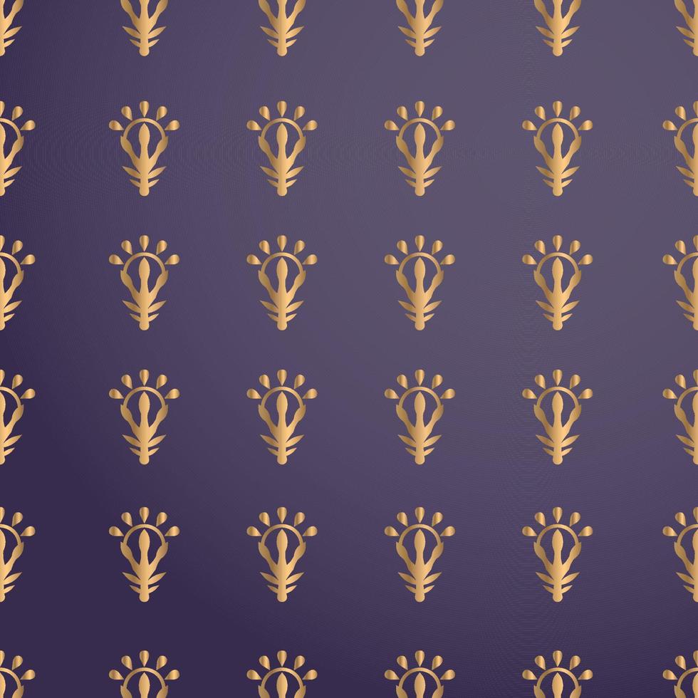 Golden floral seamless pattern vector background