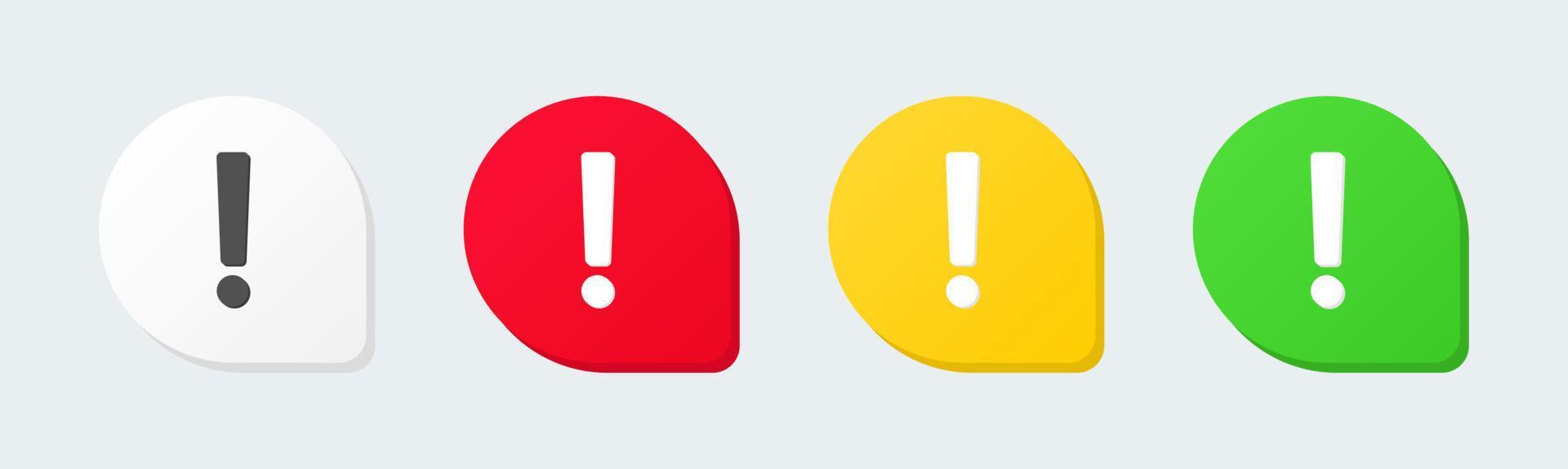 Warning message concept represented by exclamation mark icon. Exclamation 3d realistic symbol in circle. vector