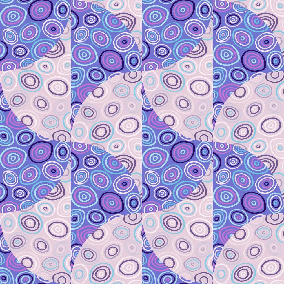 Hand drawn circle shapes seamless pattern. Decorative kaleidoscope mosaic ornament. vector
