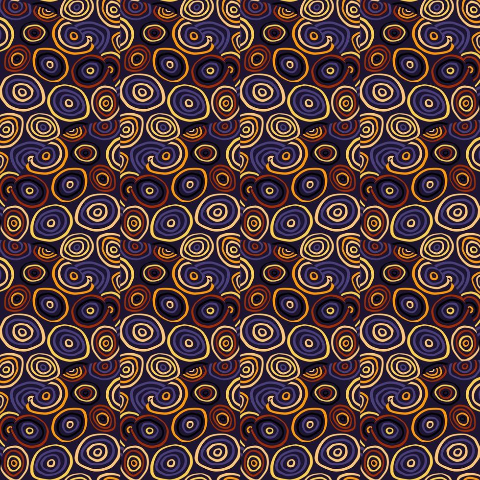 Hand drawn circle shapes seamless pattern. Decorative kaleidoscope mosaic ornament. vector