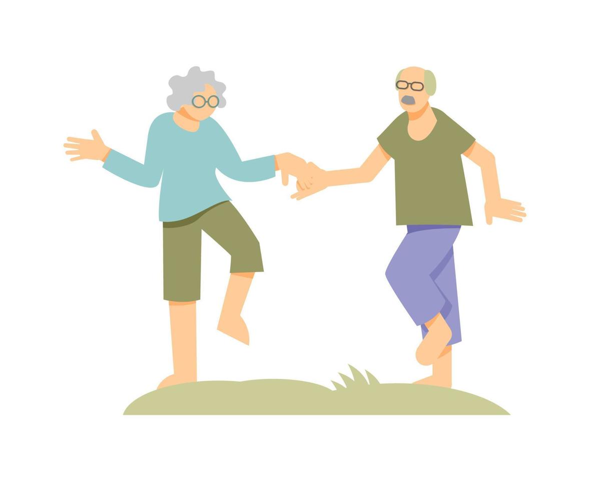 senior, happy, age, dancing vector