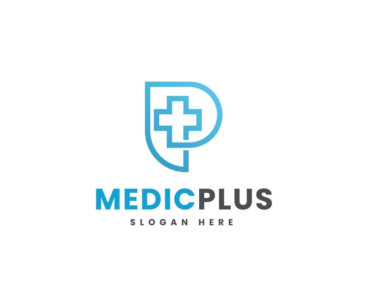 logotipo de p medical plus vector