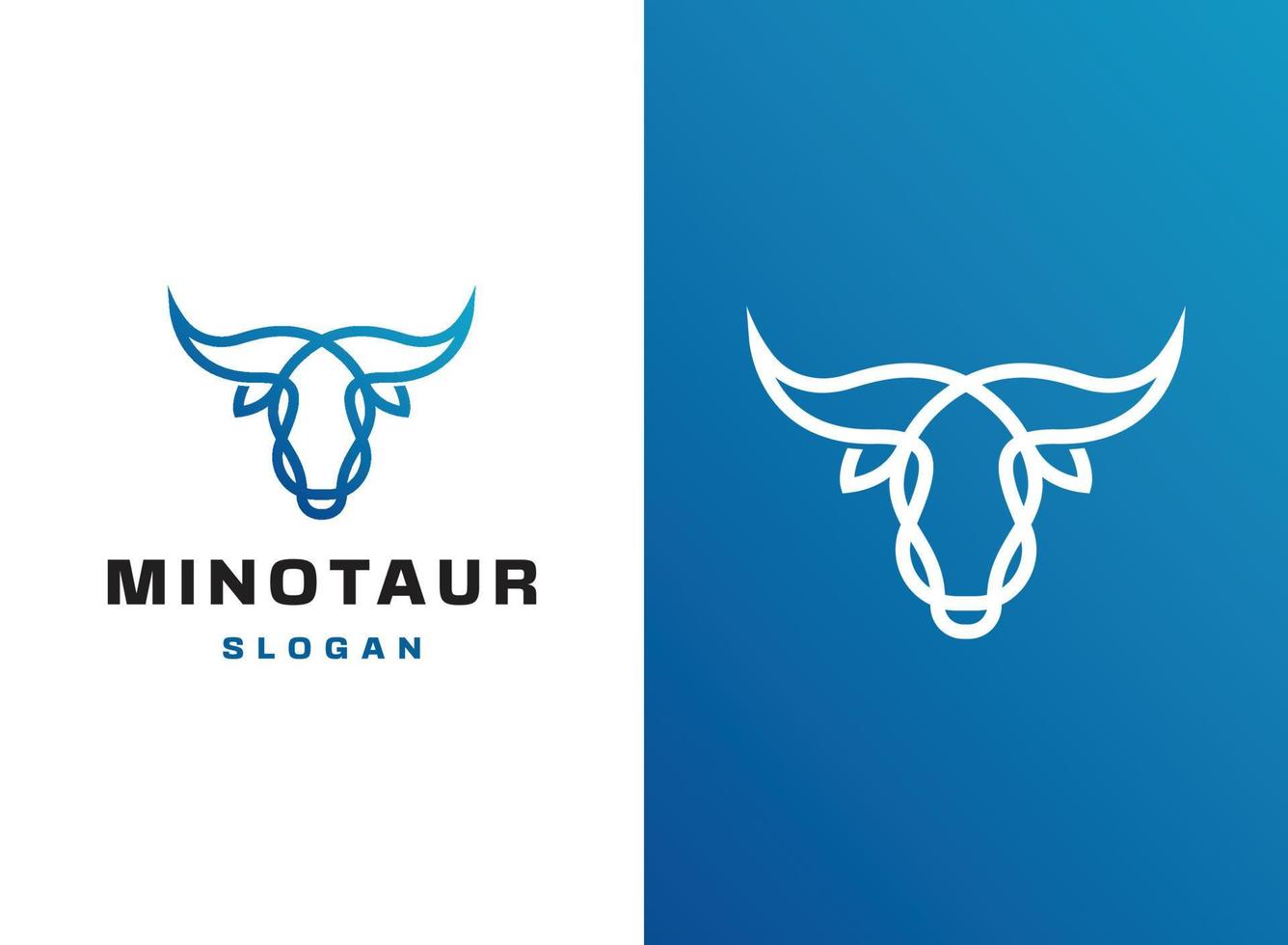 minotauro - logotipo de toro vector