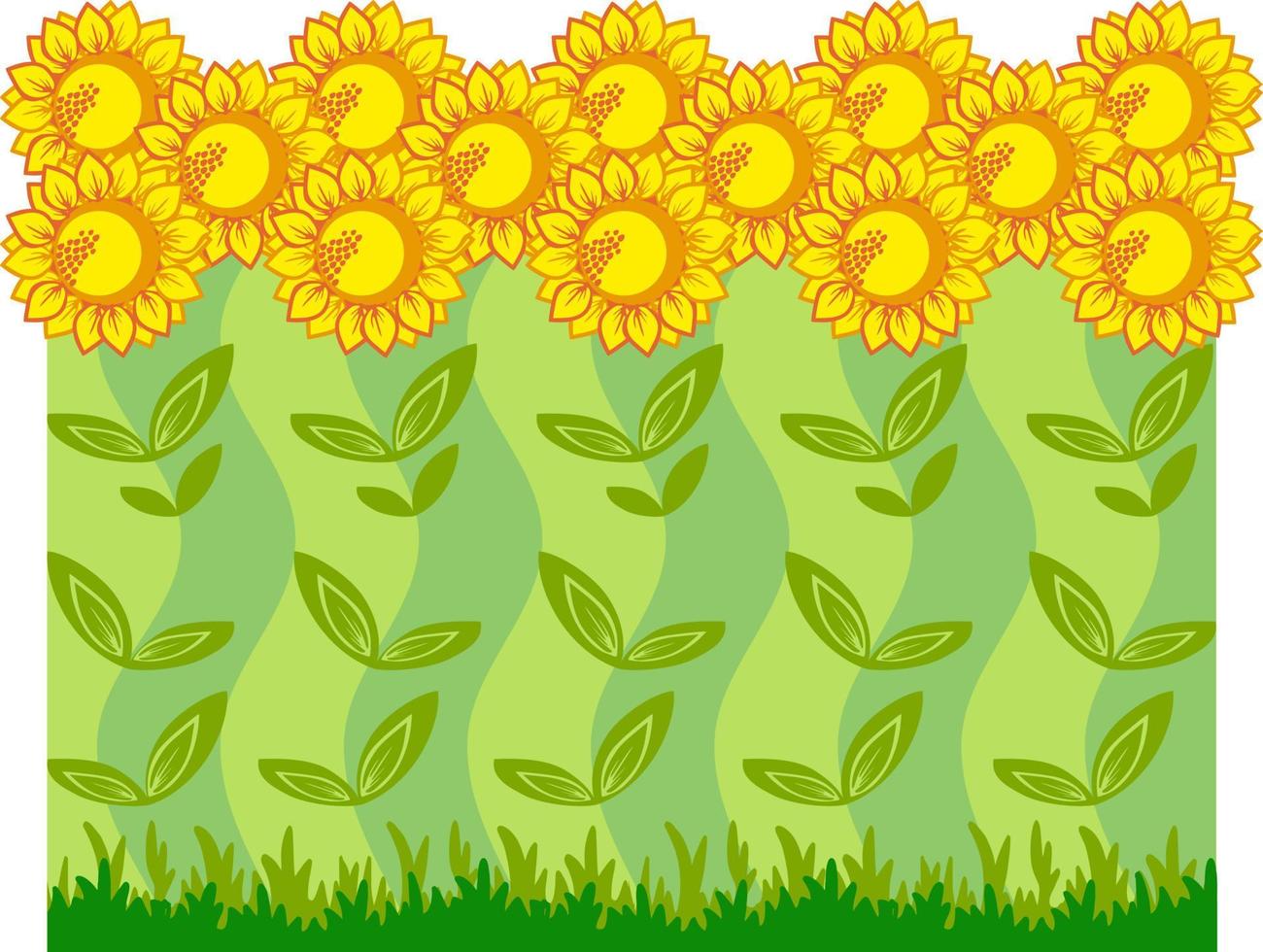 Background linear ornament strip of sunflowers. vector