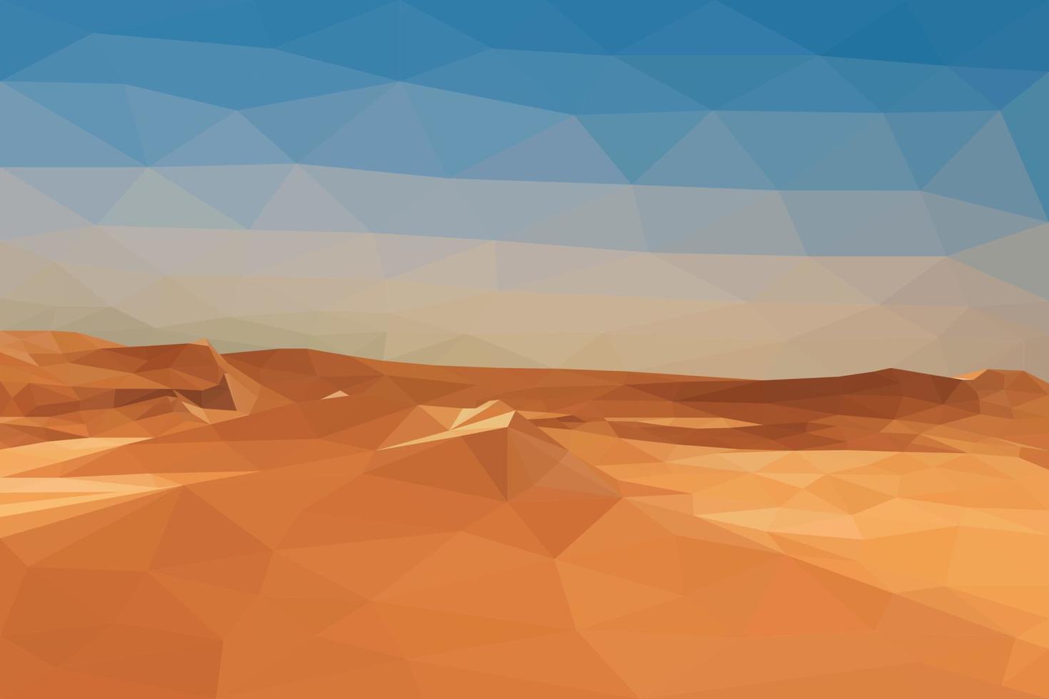 landscape desert low poly polygonal vector illustration design