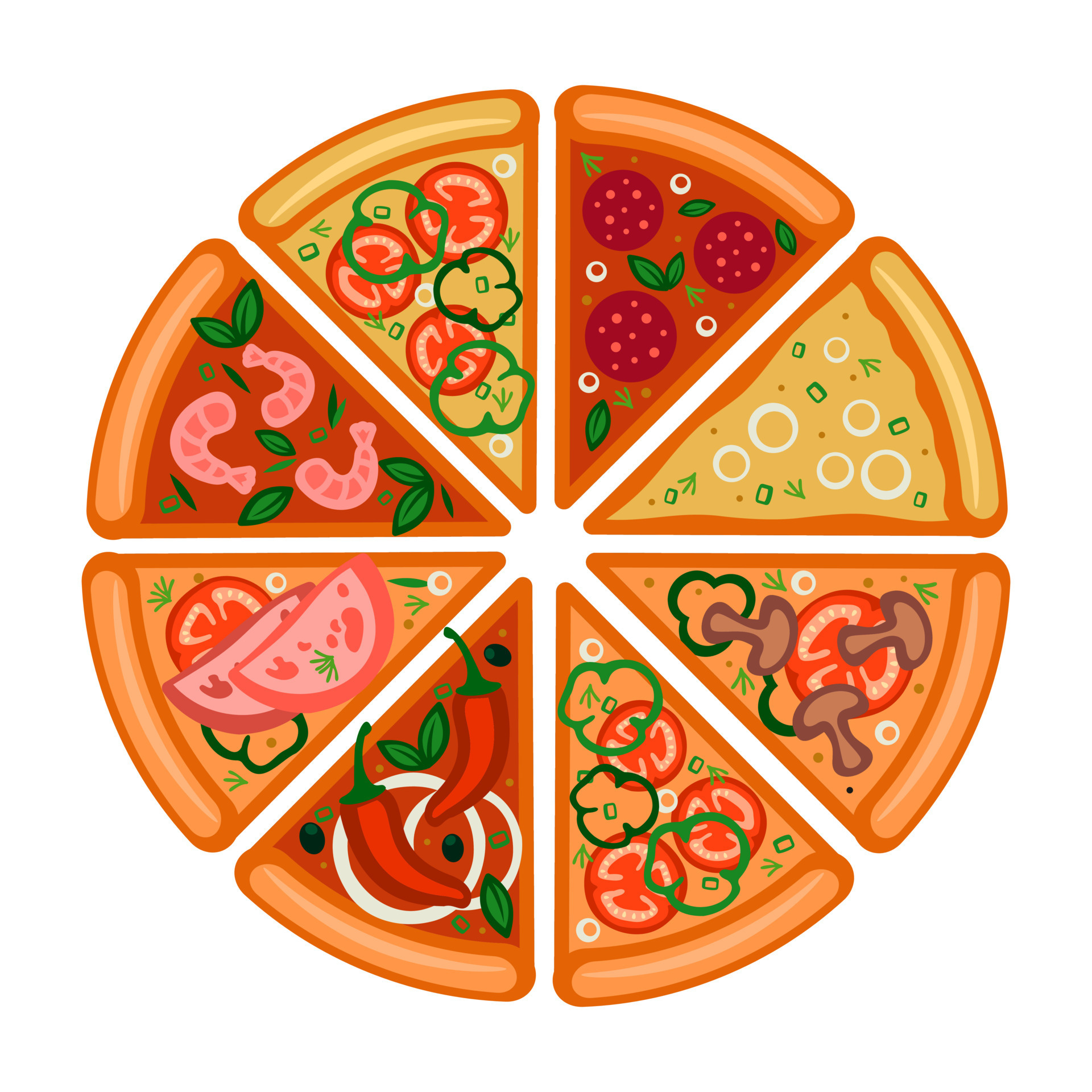 Top view of a pizza with various ingredients a whole pizza with