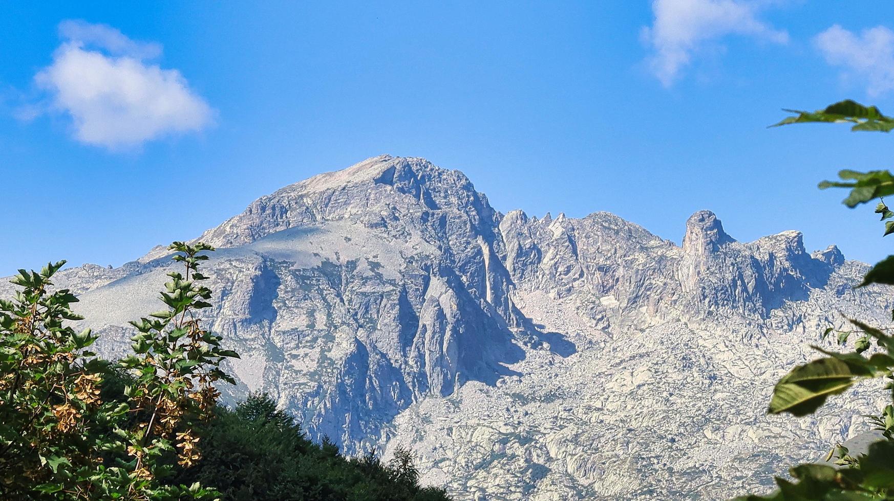 beautiful views of the mountains of Limone Piemonte, in the Piedmontese maritime alps, during a trekking in August of the summer of 2022 photo