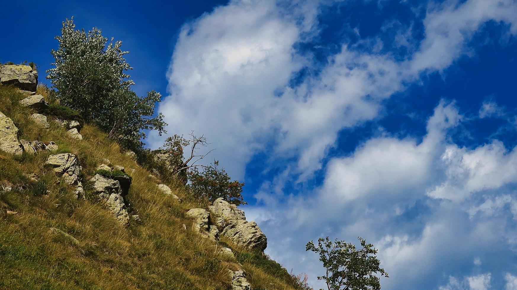 beautiful views of the mountains of Limone Piemonte, in the Piedmontese maritime alps, during a trekking in August of the summer of 2022 photo
