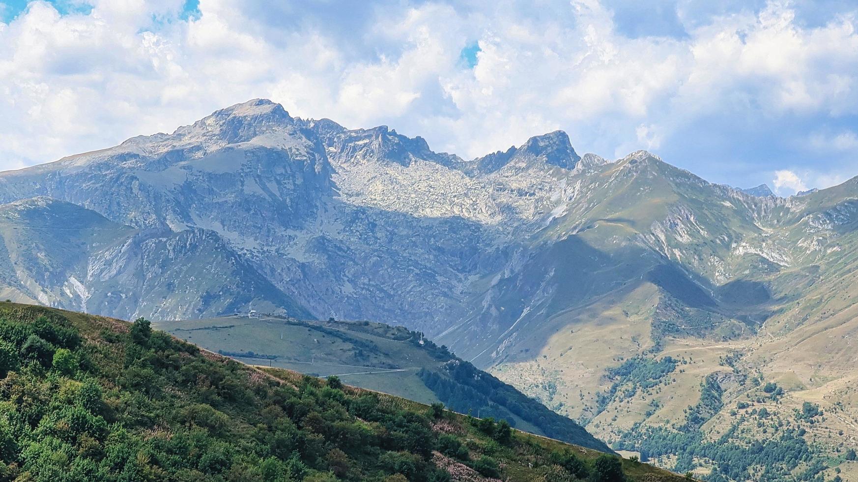 beautiful views of the mountains of Limone Piemonte, in the Piedmontese maritime alps, during a trekking in August of the summer of 2022 photo