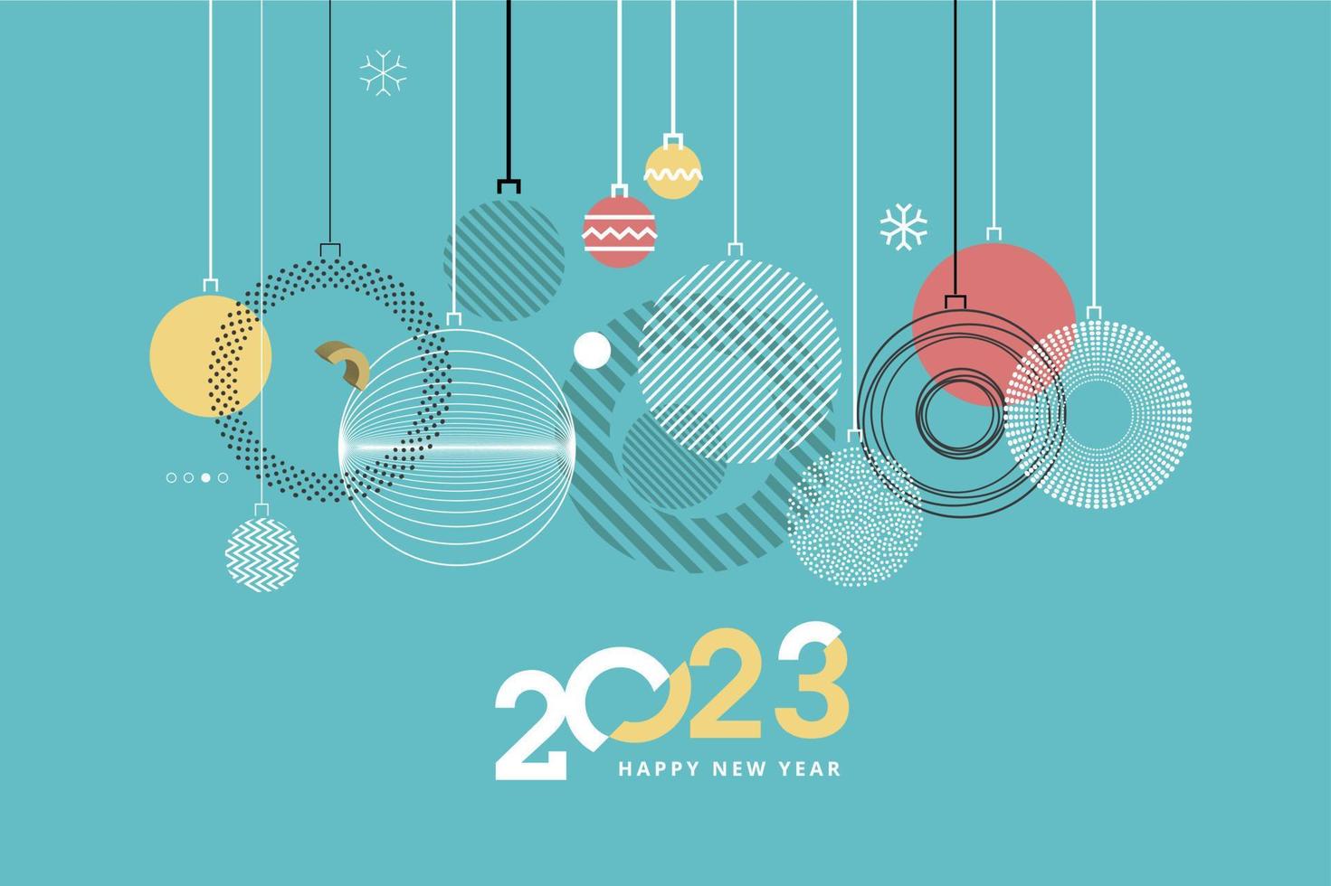 feliz año nuevo 2023 diseño moderno de tarjetas de felicitación. ilustración vectorial para fondo, tarjeta de felicitación, tarjeta de invitación de fiesta, banner de sitio web, banner de medios sociales, material de marketing. vector