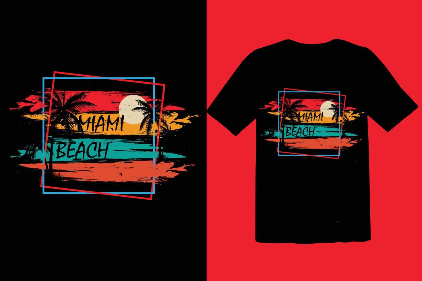 Miami t shirt for summer vector