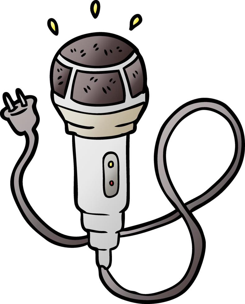 cartoon doodle microphone vector