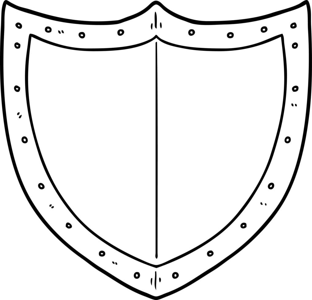 cartoon line drawing shield vector