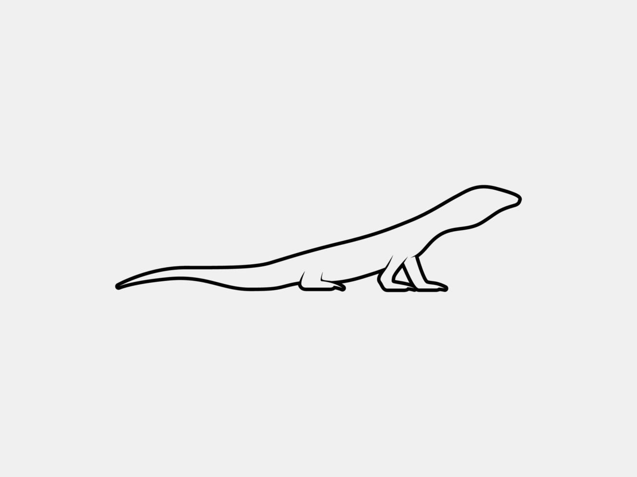 monitor lizard outline vector silhouette