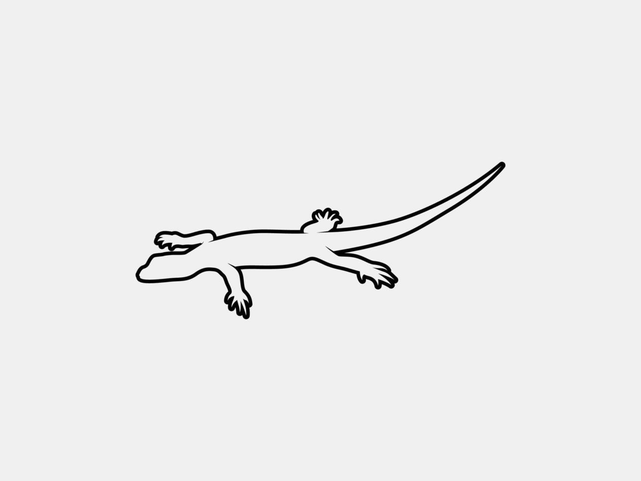 monitor lizard outline vector silhouette