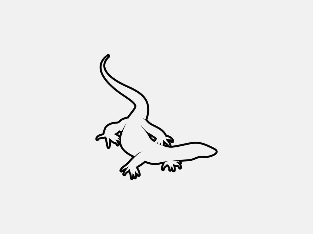 monitor lizard outline vector silhouette