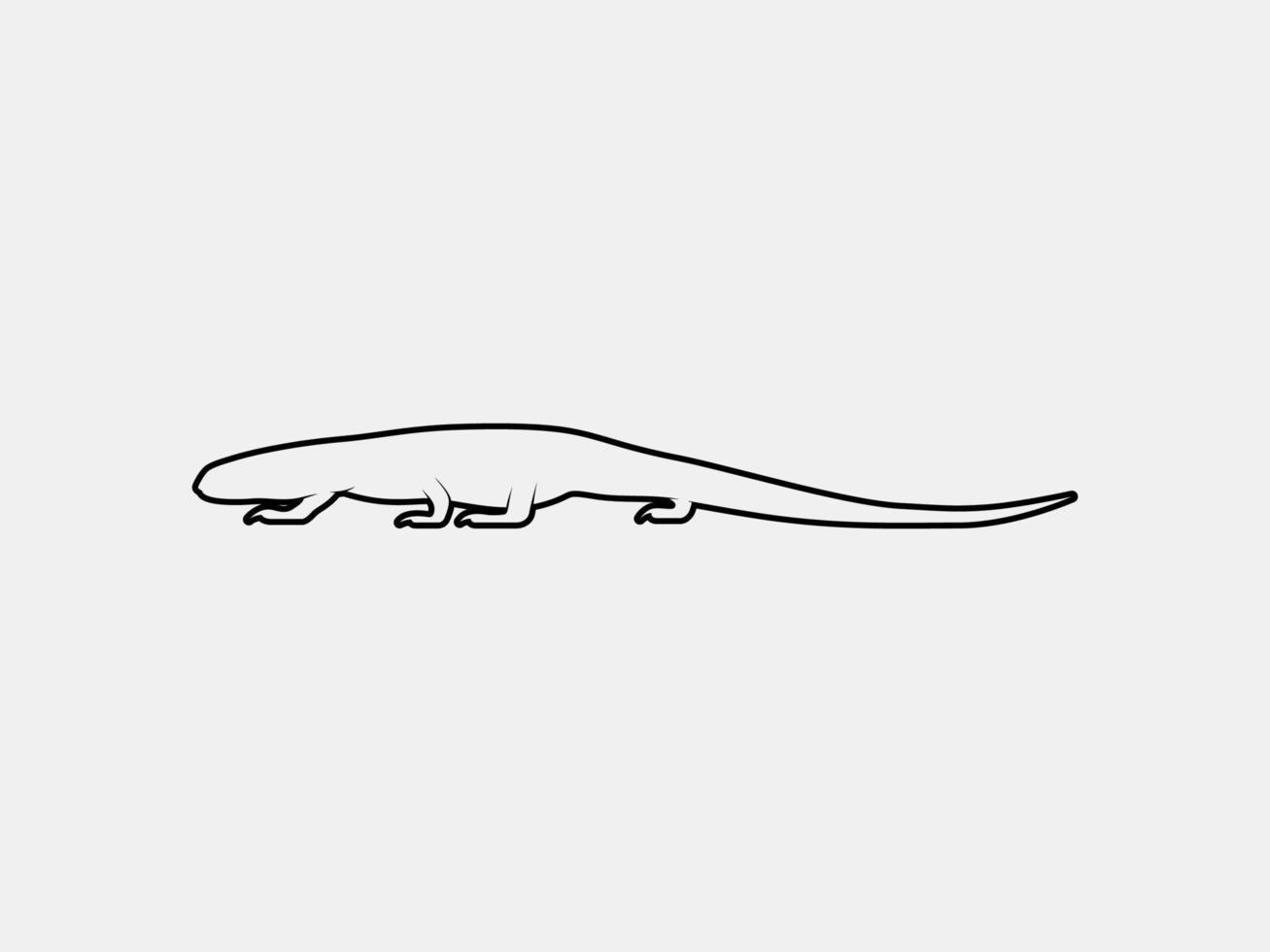 monitor lizard outline vector silhouette