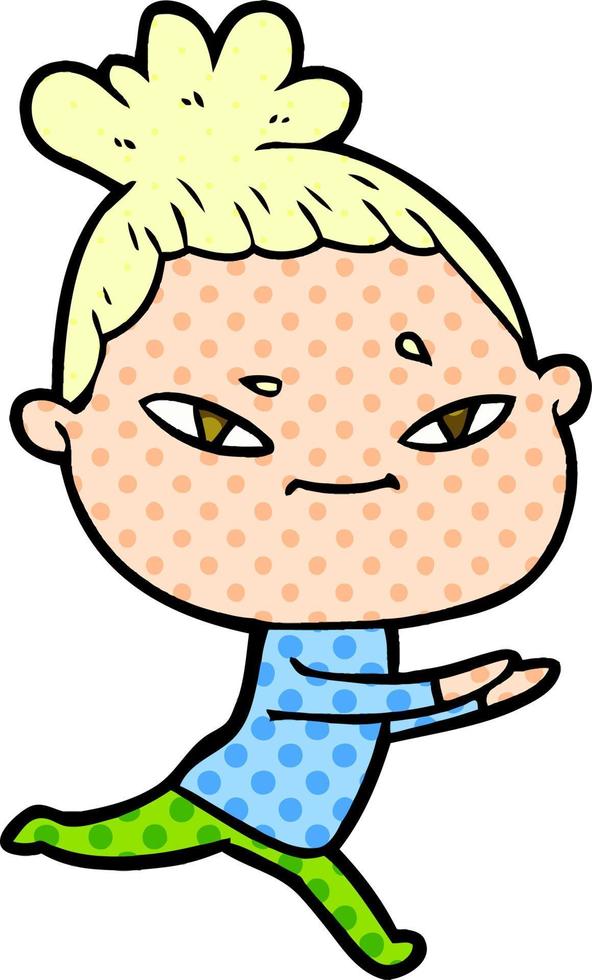 cartoon doodle character woman vector