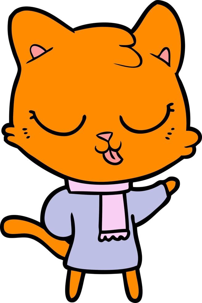 cartoon doodle character cat vector