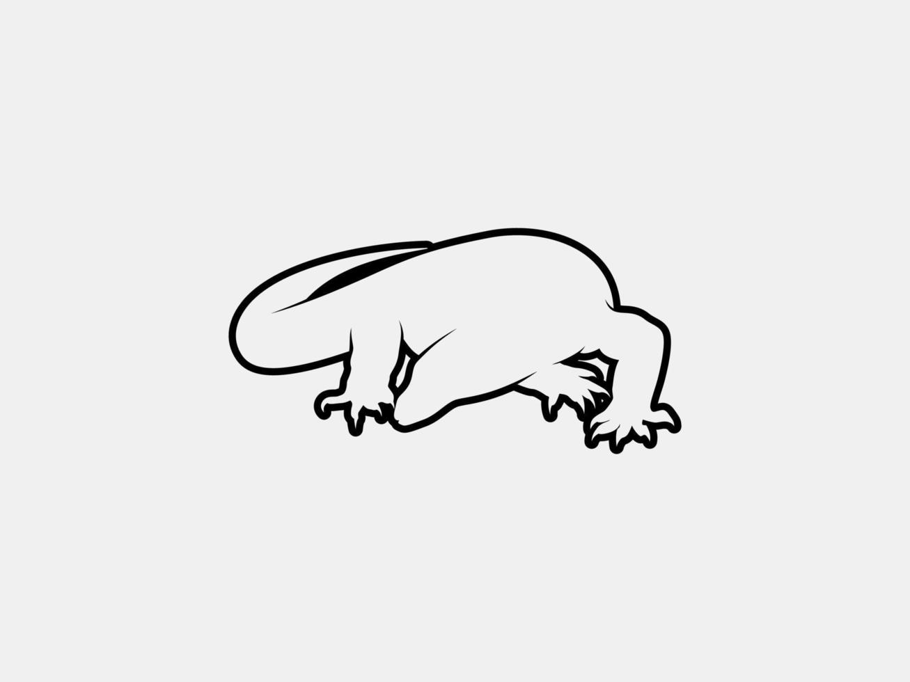 monitor lizard outline vector silhouette