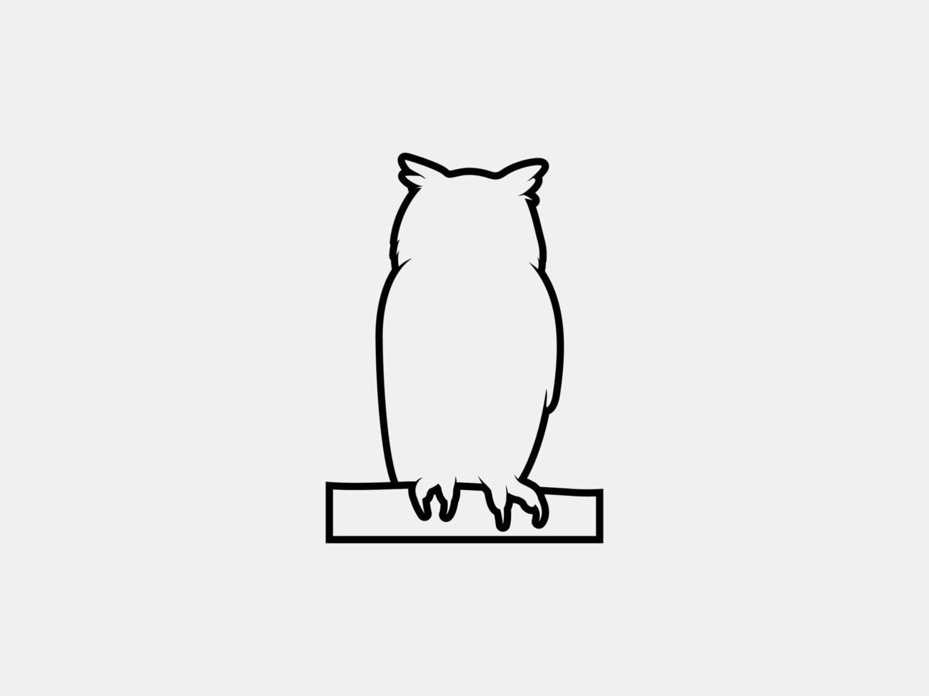 owl outline vector silhouette